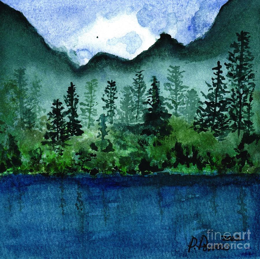 Misty Mountains Painting by Patti Powers