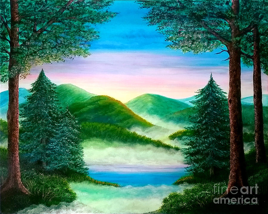Misty Mountains Painting by Sarah Irland