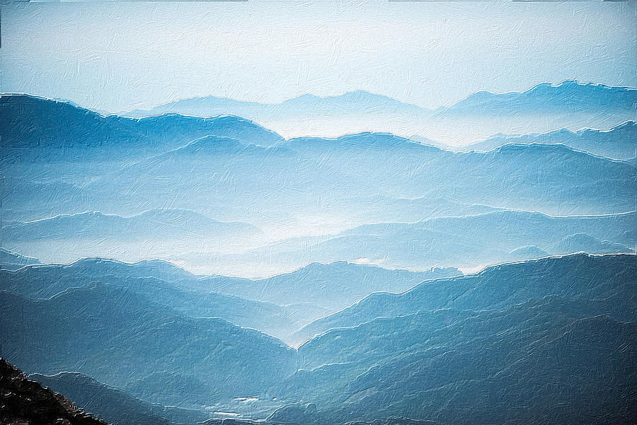 Misty Mountains Sunset Morning Mist Painting by Tony Rubino