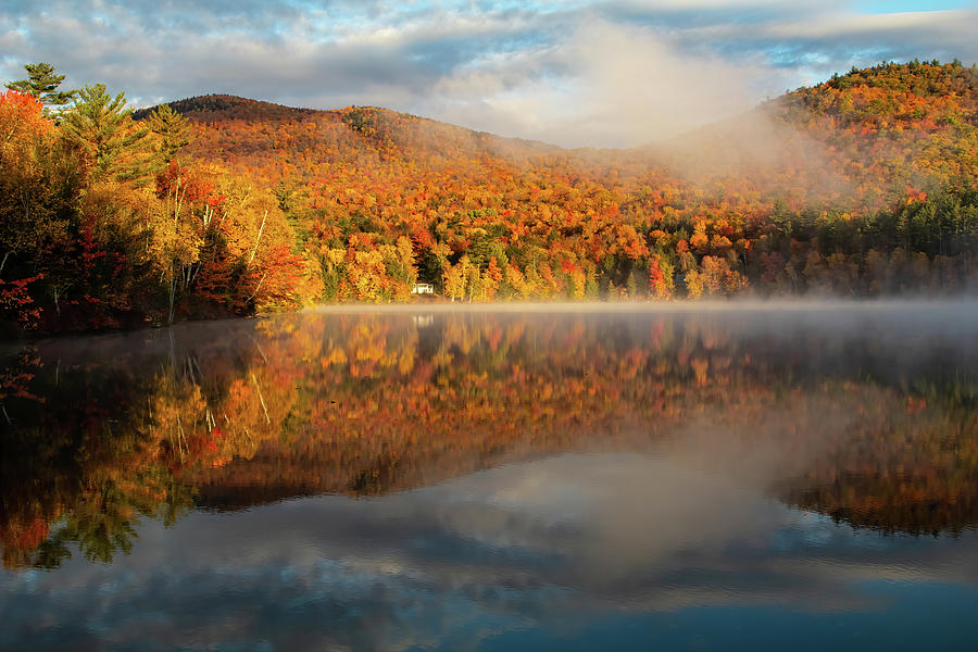 Misty New Hampshire Fall Foliage-6280 Photograph by Jeff Folger