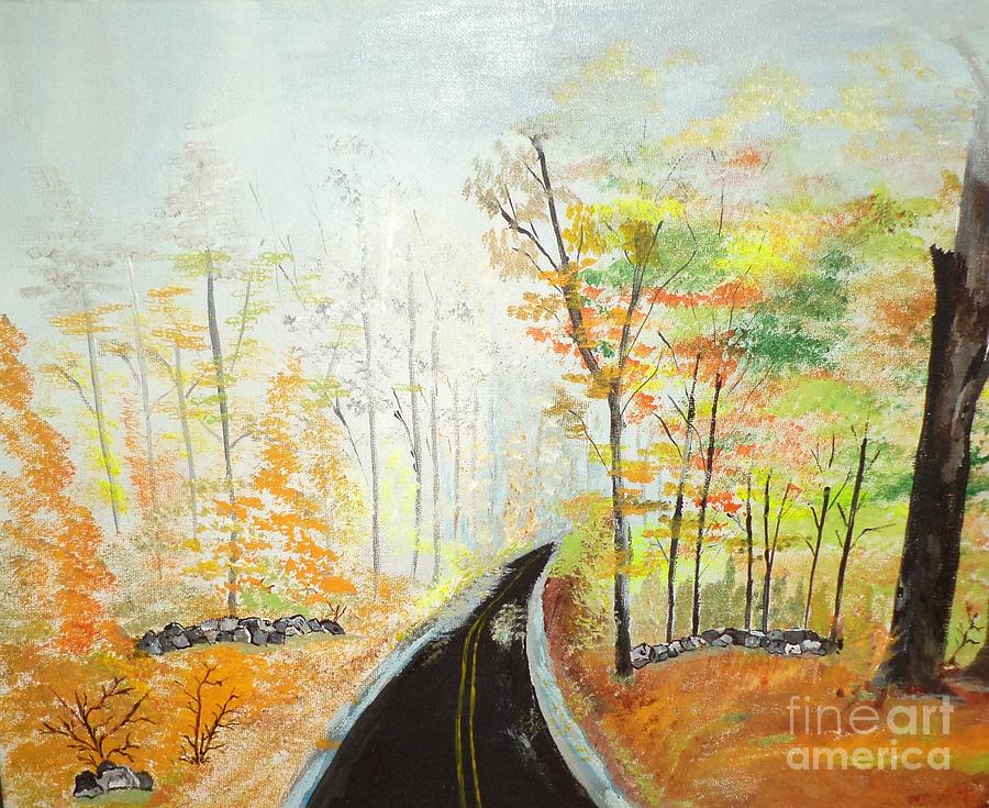 Misty Northern Road Painting # 121 Painting by Donald Northup