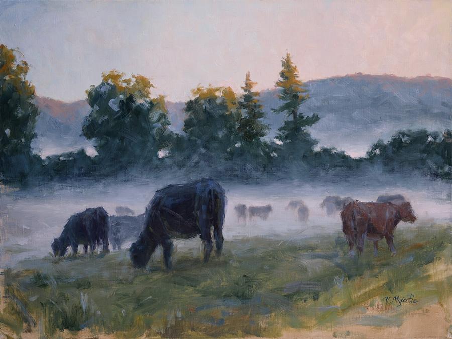 Misty Pastures Painting by Viktoria K Majestic