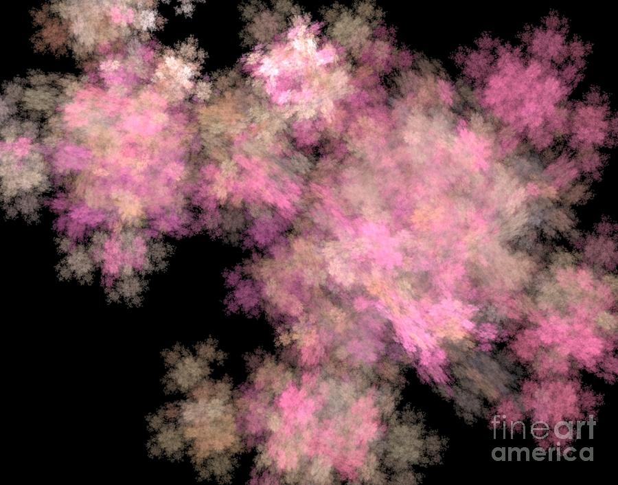 Misty Pink Flowers Digital Art By Ann Pride Fine Art America 