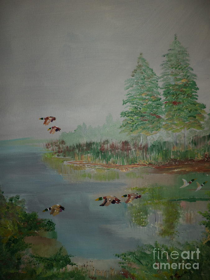 Misty Pond Painting # 17 Painting by Donald Northup