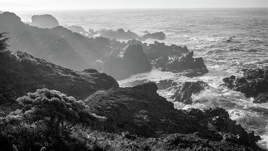 Misty Rock Coastline  Photograph by Mike Fusaro