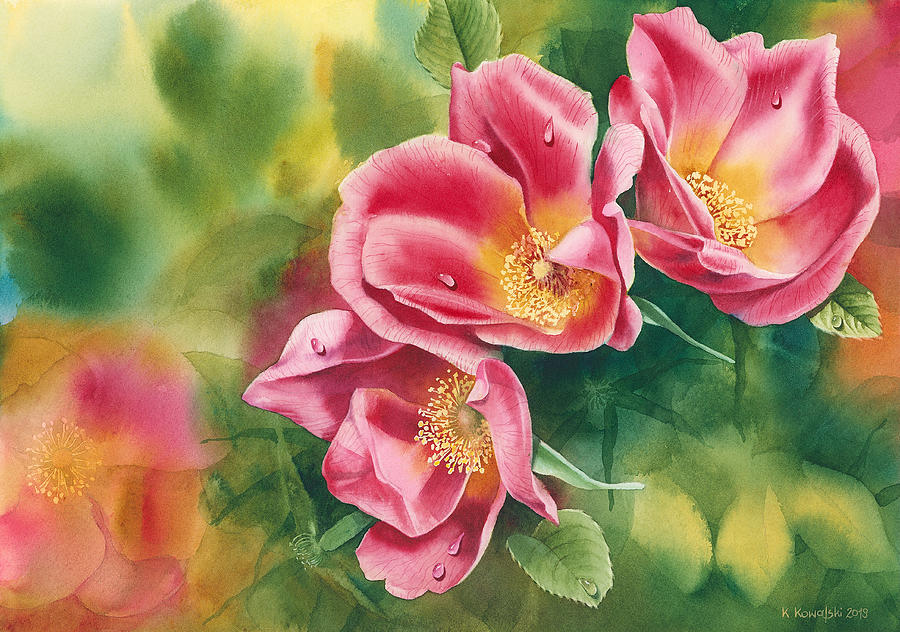 Misty Roses Painting by Espero Art