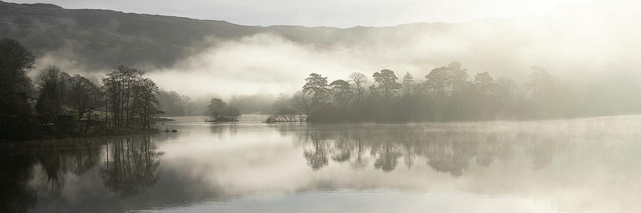 Misty rydal water reflections lake district Photograph by Sonny Ryse