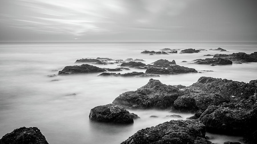 Misty Shore line Photograph by Mike Fusaro