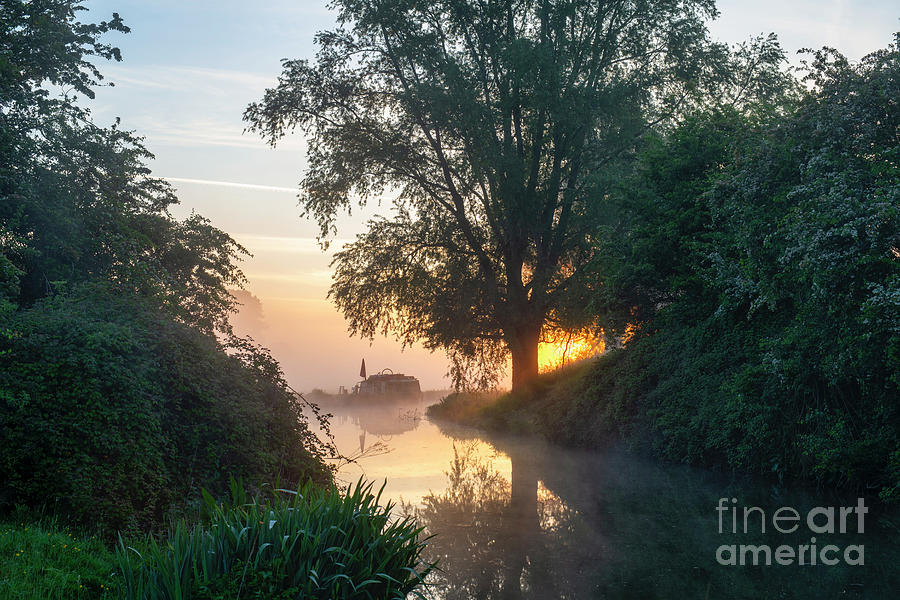 Misty Spring Sunrise on the Oxford Canal Photograph by Tim Gainey