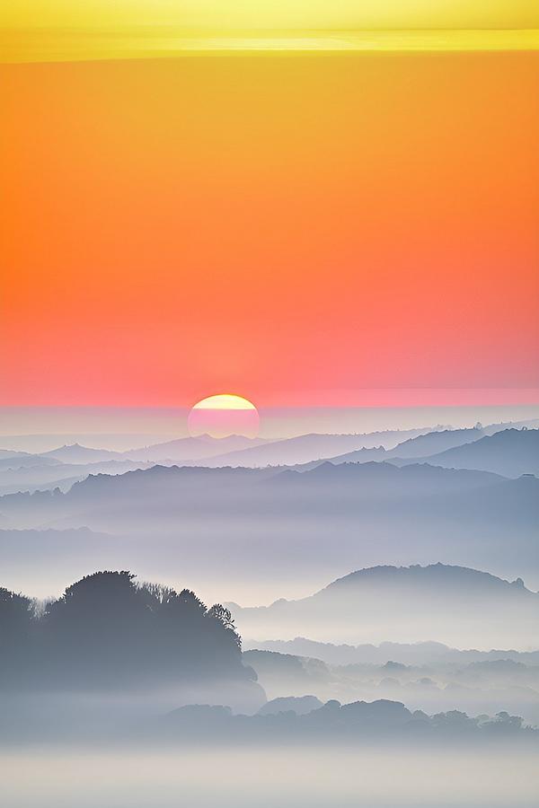 Misty Sunrise In The Countryside Digital Art