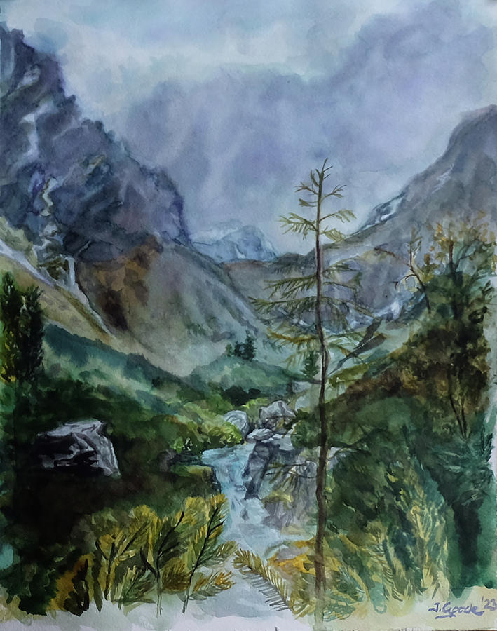 Misty Tatras Painting by Jana Goode