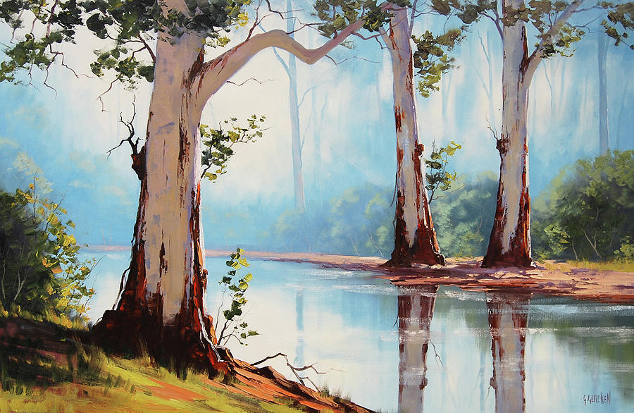 Misty Trees Painting