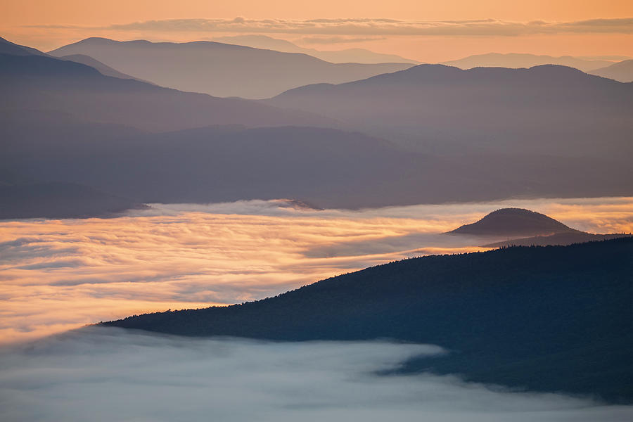 Misty Valley Sunrise Light Photograph by White Mountain Images