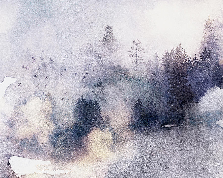 Misty Winter 4 Mixed Media by Colleen Taylor