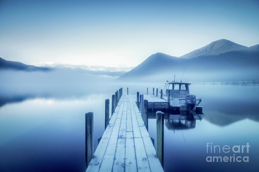 Misty Winter Morning, Lake Rotoroa, New Zealand Photograph by Colin and Linda McKie