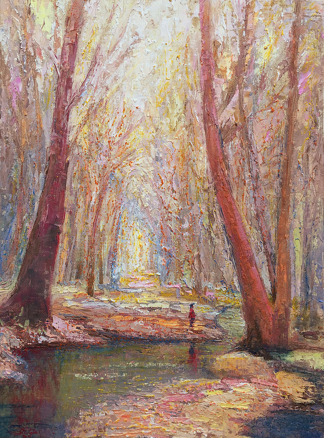 Misty Woods Painting by Robie Benve