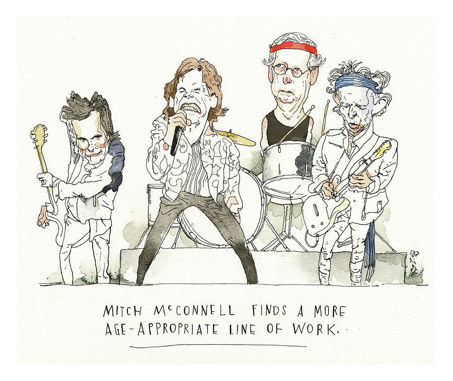 Mitch McConnell is Fully Cognizant Its Only Rock and Roll  Painting by Barry Blitt
