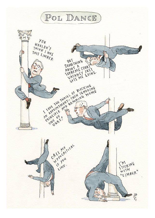 Mitch McConnell Stripped Bare Painting by Barry Blitt