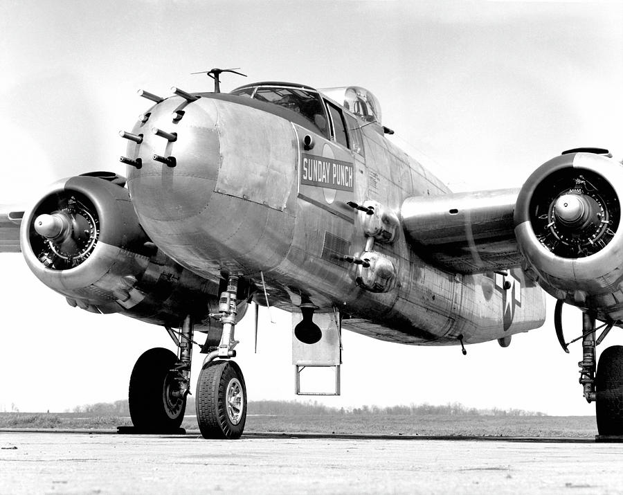 Mitchell B-25 Bomber - Sunday Punch - WW2 1945 Photograph by War Is Hell Store