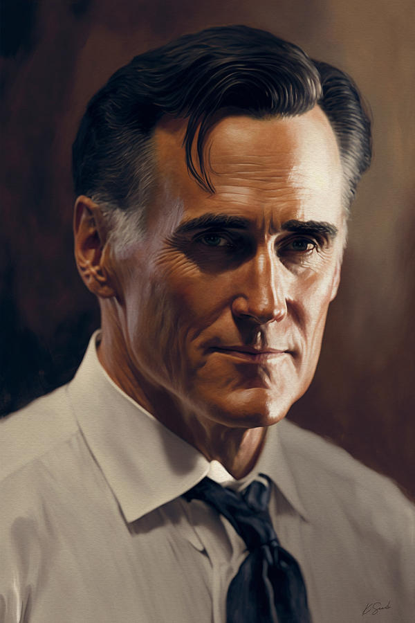 Mitt Romney portrait Digital Art by Kai Saarto