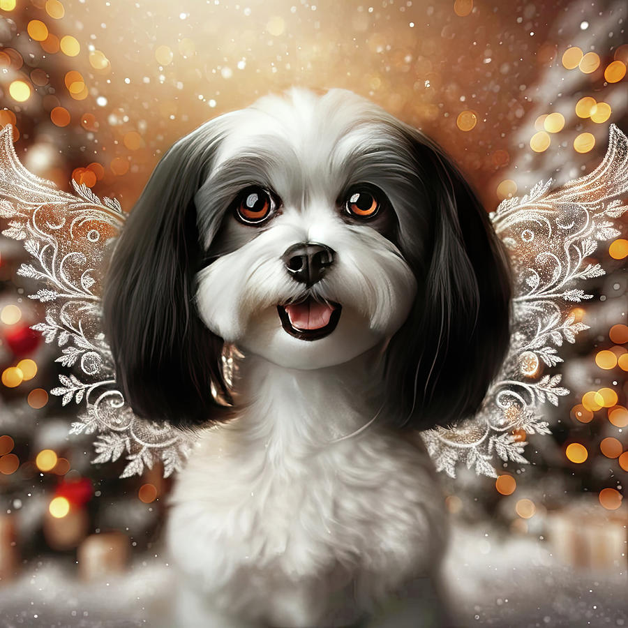 Mitzy Heavenly Christmas  Digital Art by Bill and Linda Tiepelman