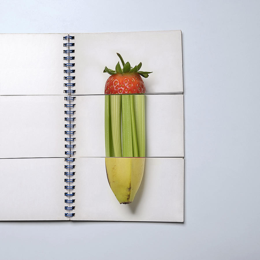 Mix and match puzzle book showing various fruits Photograph by David Malan