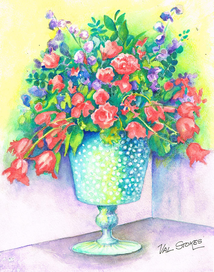 Mixed Bouquet  Painting by Val Stokes