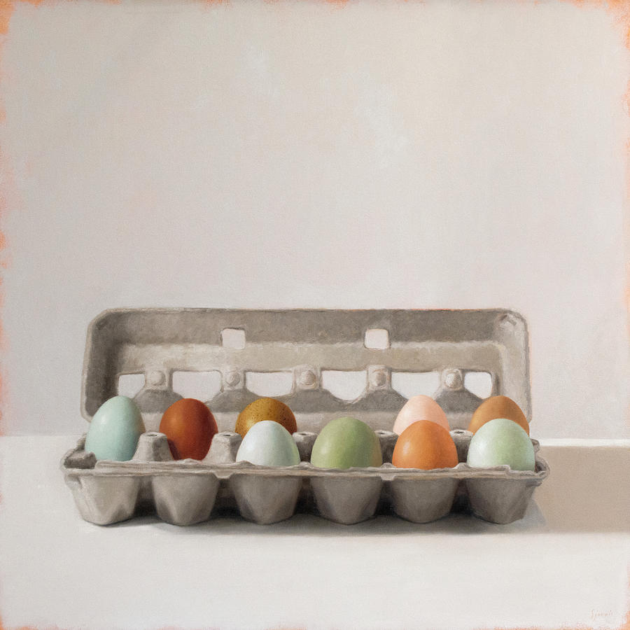 Egg Painting - Mixed Family by Susan N Jarvis