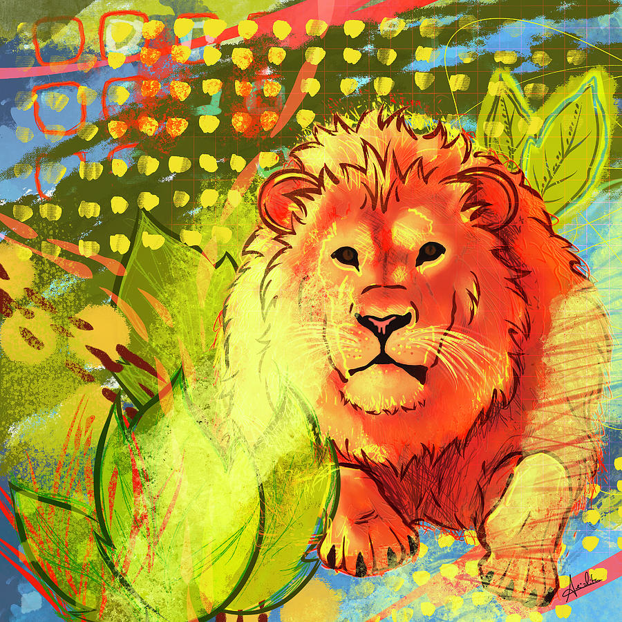 Mixed Media Lion Art Digital Art by Aeizlita D - Pixels