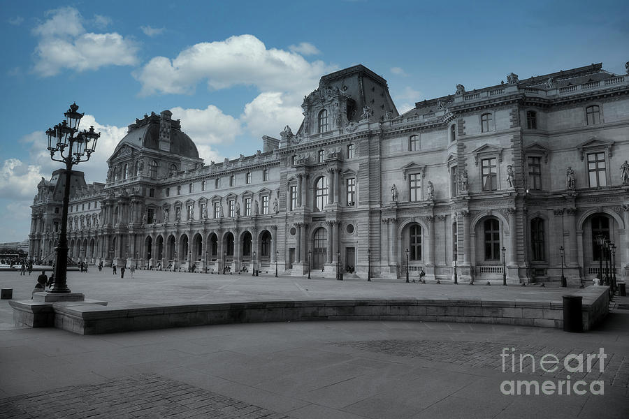 Mixed Media The Louvre Architectural Building  Photograph by Chuck Kuhn