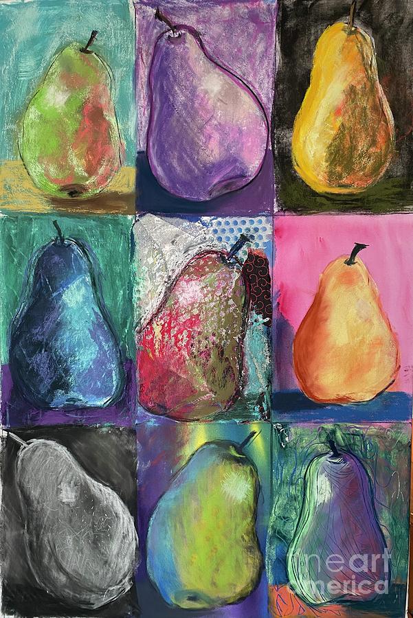 Mixed Pears Mixed Media by Glenda Zuckerman