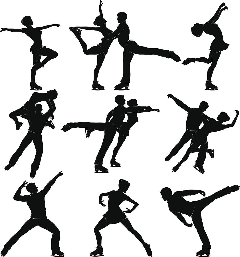 Mixed Skating Silhouettes Drawing by Pixitive