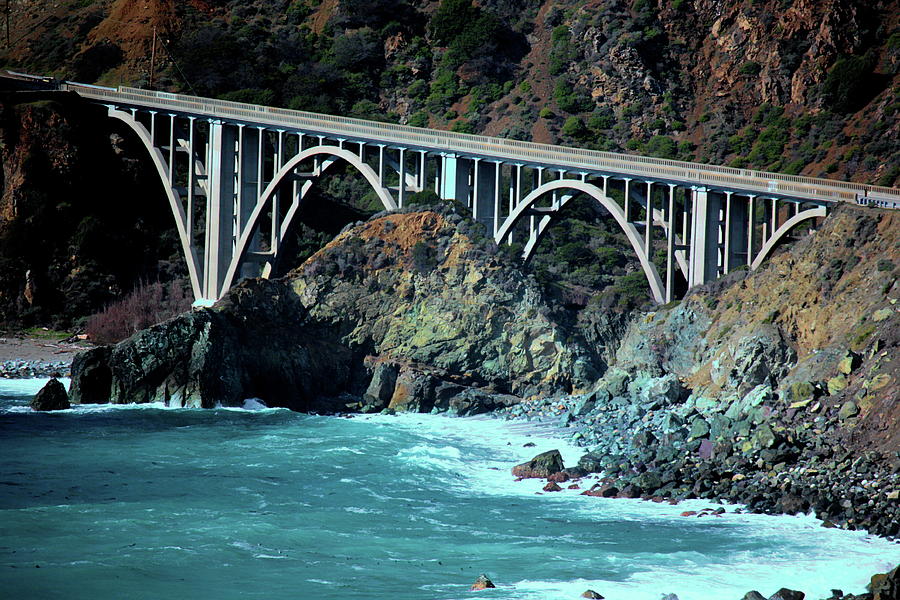 Bridge Photograph - Mixed Tone Big Creek Bridge Big Sur California  by Chuck Kuhn