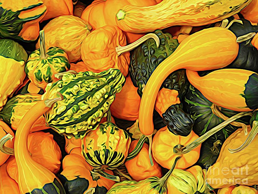 Mixture of Gourds 1 Abstract Expressionism Effect Photograph by Rose Santuci-Sofranko