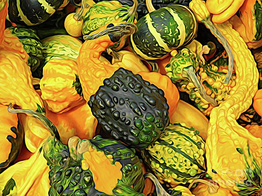 Mixture of Gourds 2 Abstract Expressionism Effect Photograph by Rose Santuci-Sofranko