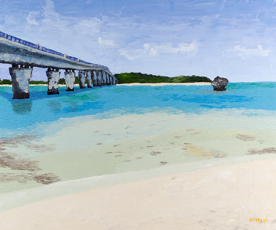 Miyakojima Bridge Painting by Nick Ferszt