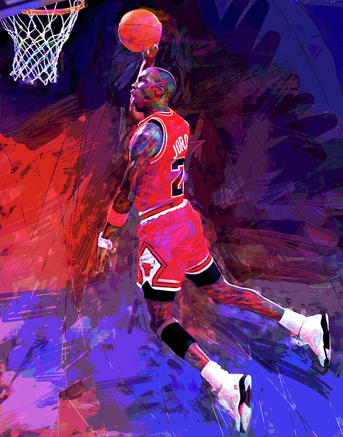 Mj-michael Jordan Chicago Bulls Painting by David Lloyd Glover