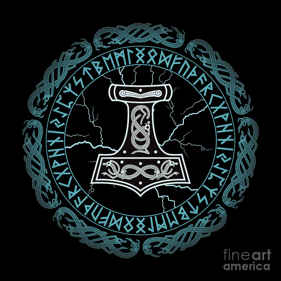 Thor's Hammer Norse Celtic Mythology Symbol Viking Poster For Sale By