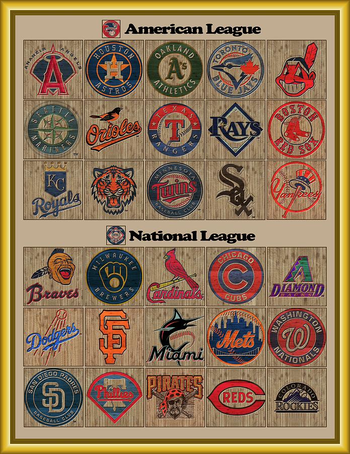 MLB Logos Digital Art by Wayne Taylor - Fine Art America