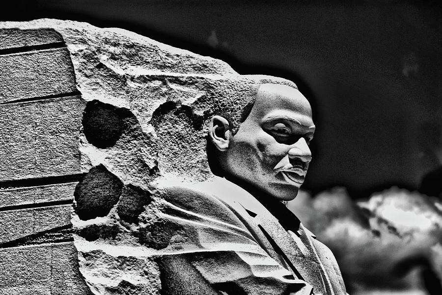 MLK Memorial in black and white Photograph by Bill Jonscher