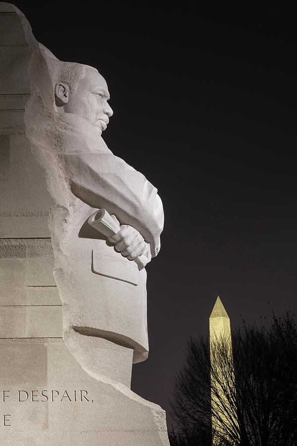 MLK Monument in DC with Washington  Photograph by John McGraw