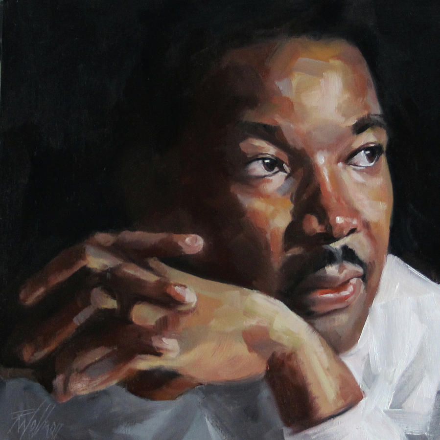 Portrait Painting - MLK by Robin Wellner