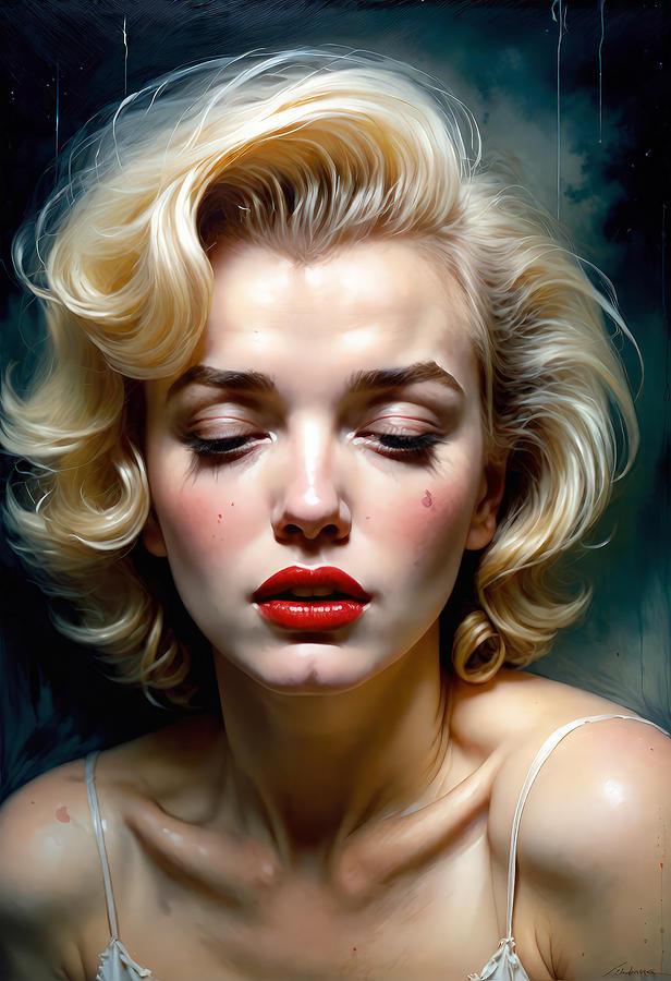 Marilyn Monroe Painting - MM- A Tragedy No.3 by My Head Cinema