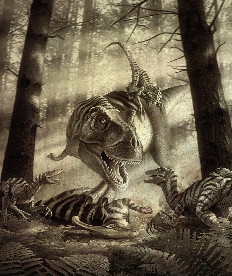 Jurassic Park Digital Art - MMA Dino Style 2 by Jerry LoFaro