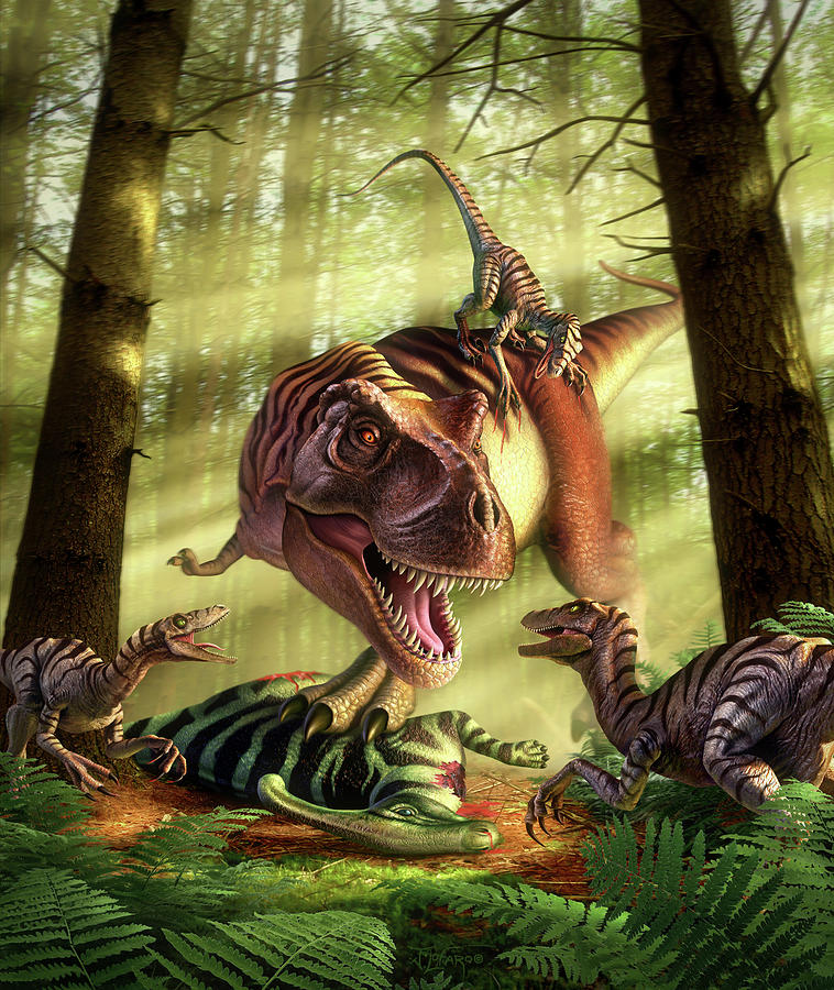 Dinosaur Digital Art - MMA Dino Style by Jerry LoFaro