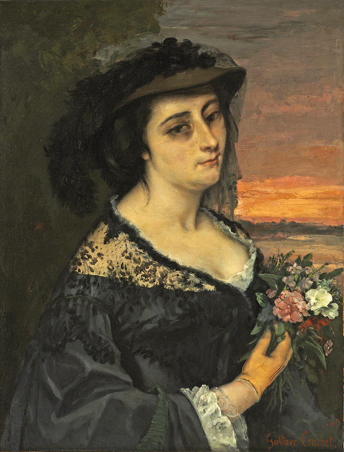 Mme L, Laure Borreau Painting by Gustave Courbet