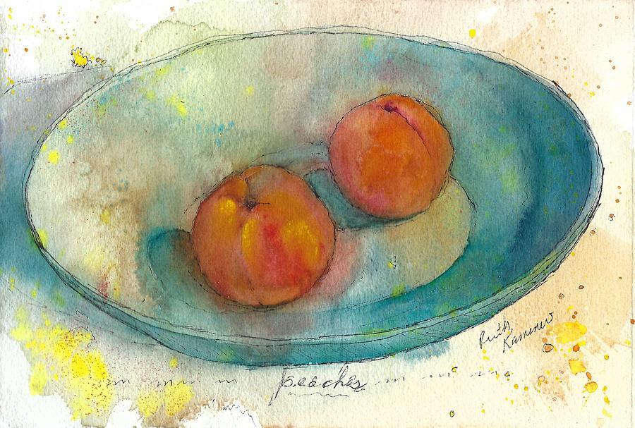 Mmm peaches Painting by Ruth Kamenev