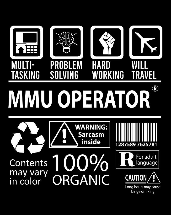 Mmu Operator T Shirt - Multitasking Job Title Gift Item Tee Digital Art ...