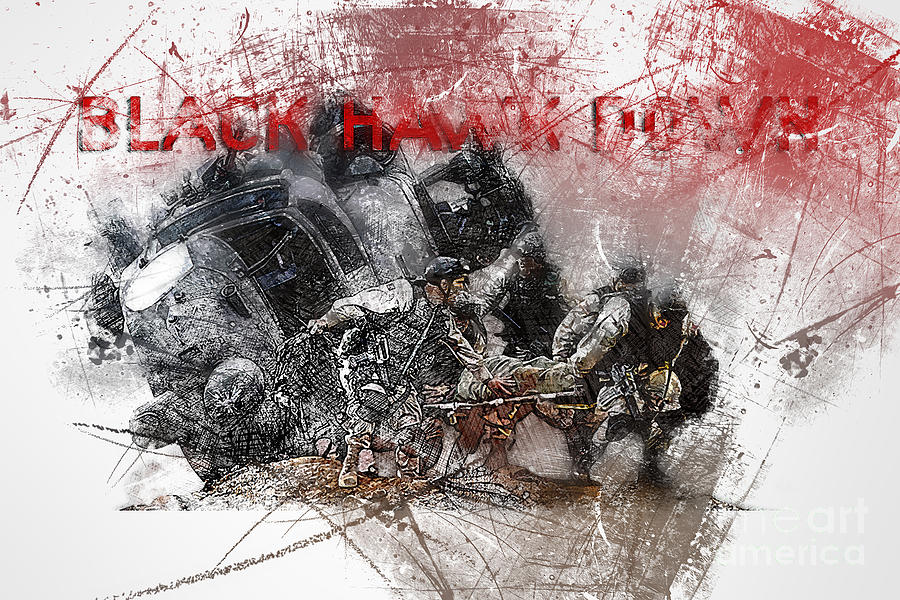 Mo1484 Black Hawk Down Horizontal Movie Poster Digital Art by Joanie ...