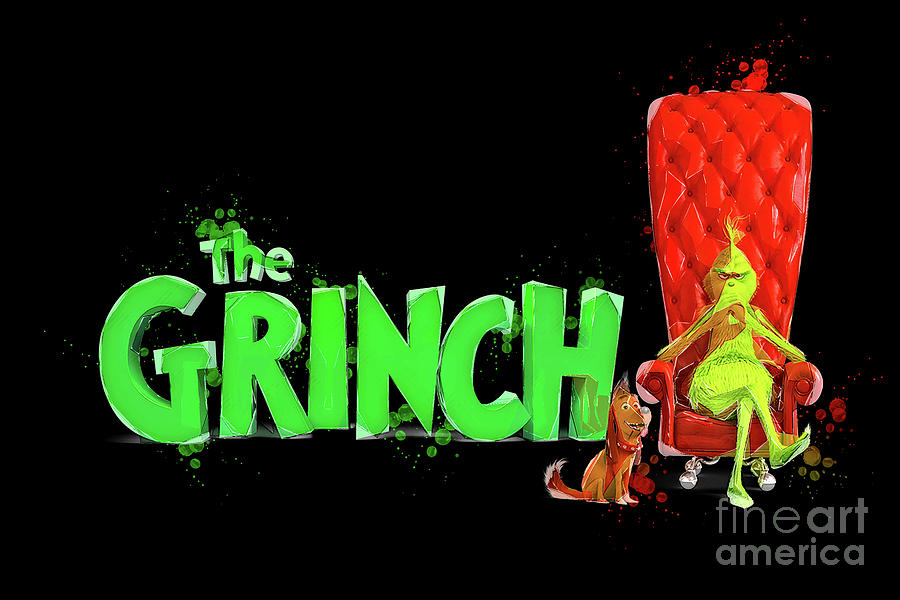 Mo3590 The Grinch Movie Low Poly Art Horizontal Movie Poster Digital ...